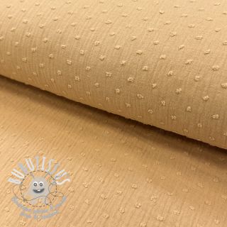 Tissu double gaze/mousseline DOBBY camel