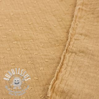 Tissu double gaze/mousseline DOBBY camel