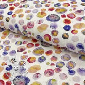Viscose lin Natural Lin Livy blue digital print