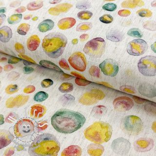 Viscose lin Natural Lin Livy green digital print