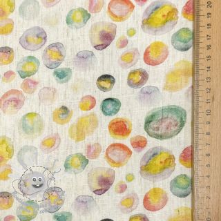 Viscose lin Natural Lin Livy green digital print