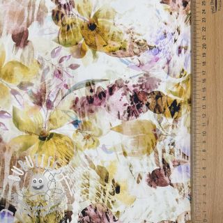 Tissu coton SATIN Maui yellow digital print