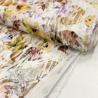 Tissu coton SATIN Maui yellow digital print