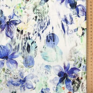 Tissu coton SATIN Maui blue digital print
