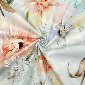 Tissu coton SATIN Oahu green digital print