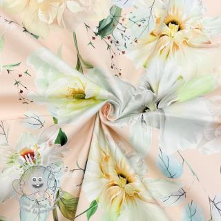 Tissu coton SATIN Oahu pink digital print