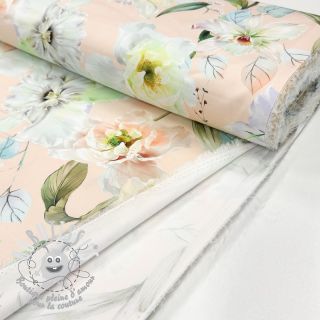 Tissu coton SATIN Oahu pink digital print