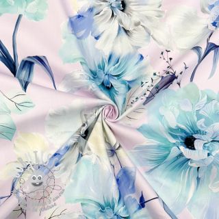 Tissu coton SATIN Oahu purple digital print