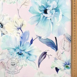 Tissu coton SATIN Oahu purple digital print