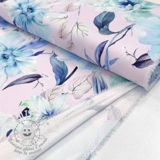 Tissu coton SATIN Oahu purple digital print