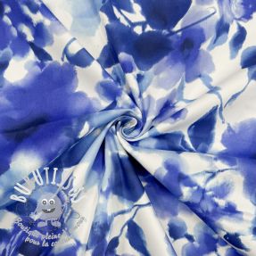 Tissu coton SATIN Kauai blue digital print