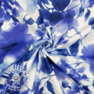 Tissu coton SATIN Kauai blue digital print