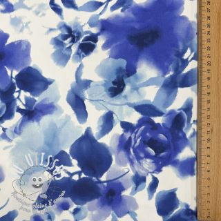 Tissu coton SATIN Kauai blue digital print