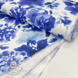 Tissu coton SATIN Kauai blue digital print