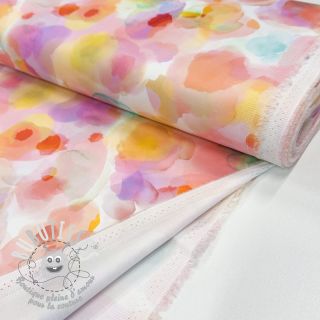 Tissu coton SATIN Niihau pink digital print