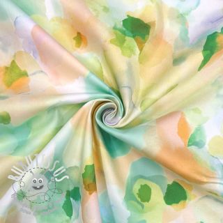 Tissu coton SATIN Niihau green digital print