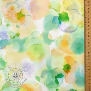 Tissu coton SATIN Niihau green digital print
