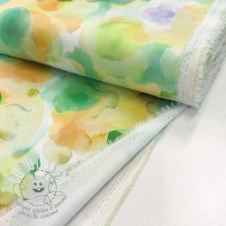 Tissu coton SATIN Niihau green digital print