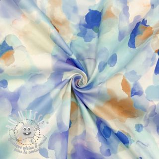 Tissu coton SATIN Niihau blue digital print