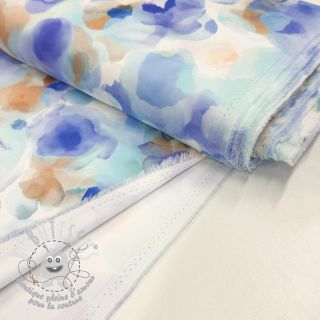 Tissu coton SATIN Niihau blue digital print