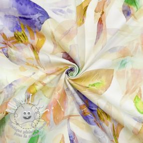 Tissu coton SATIN Hawaii yellow digital print