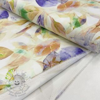 Tissu coton SATIN Hawaii yellow digital print