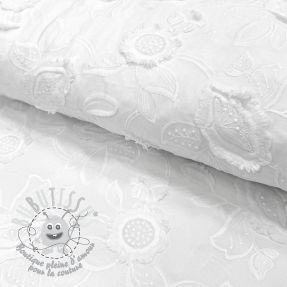 Tissu coton EMBROIDERY Catchy Swingy white
