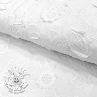 Tissu coton EMBROIDERY Catchy Swingy white