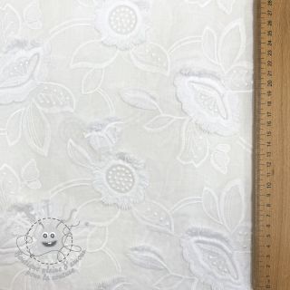 Tissu coton EMBROIDERY Catchy Swingy white