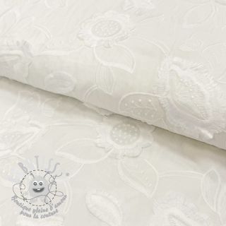 Tissu coton EMBROIDERY Catchy Swingy off white