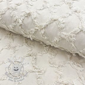 Tissu coton Ruffled Diamonds ecru