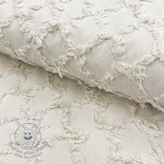 Tissu coton Ruffled Diamonds ecru