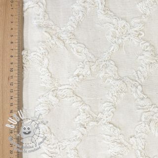 Tissu coton Ruffled Diamonds ecru