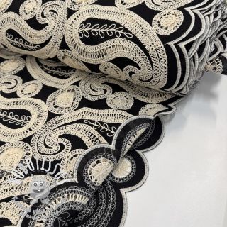 Tissu coton EMBROIDERY Anouk black