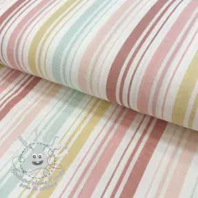 Tissu double gaze/mousseline Beach Stripe red