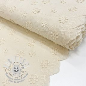 Tissu coton EMBROIDERY Catchy daisy ecru