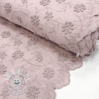 Tissu coton EMBROIDERY Catchy daisy rose