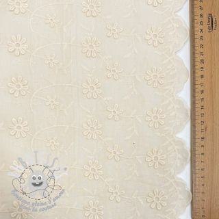 Tissu coton EMBROIDERY Catchy daisy beige