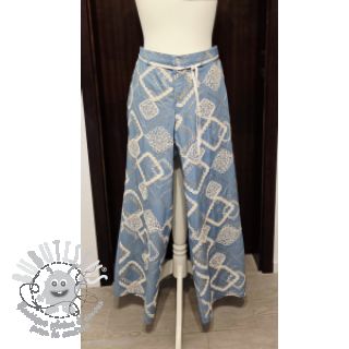 Tissu coton JEANS EMBROIDERY Square light blue