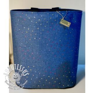 Tissu coton JEANS FOIL Hearts multicoluor