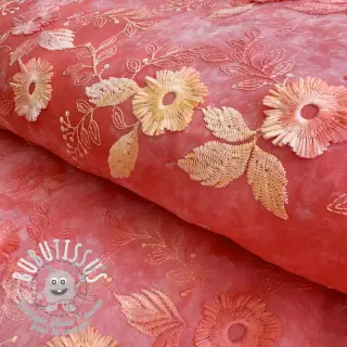 Tissu coton TIE DYE EMBROIDERY Poppy design K