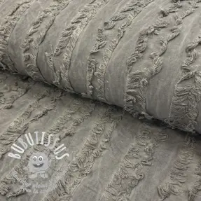 Tissu coton Lin Vintage Fringe Stripe grey