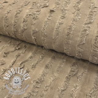 Tissu coton Lin Vintage Fringe Stripe naturals