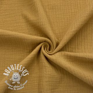 Tissu double gaze/mousseline UNI 150 old yellow