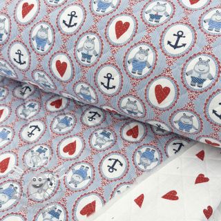 Tissu coton QUILTING Titouan bleu