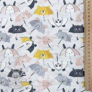 Tissu coton QUILTING Parapluie perle