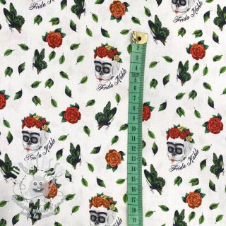 Tissu coton FRIDA Art rose digital print