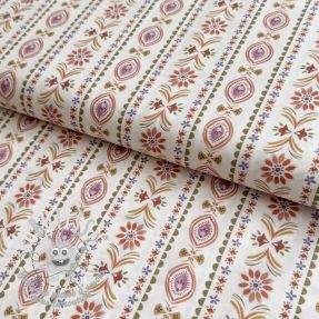 Tissu coton Motif stripe off white digital print