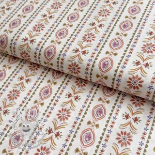 Tissu coton Motif stripe off white digital print