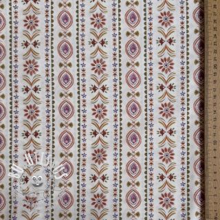 Tissu coton Motif stripe off white digital print